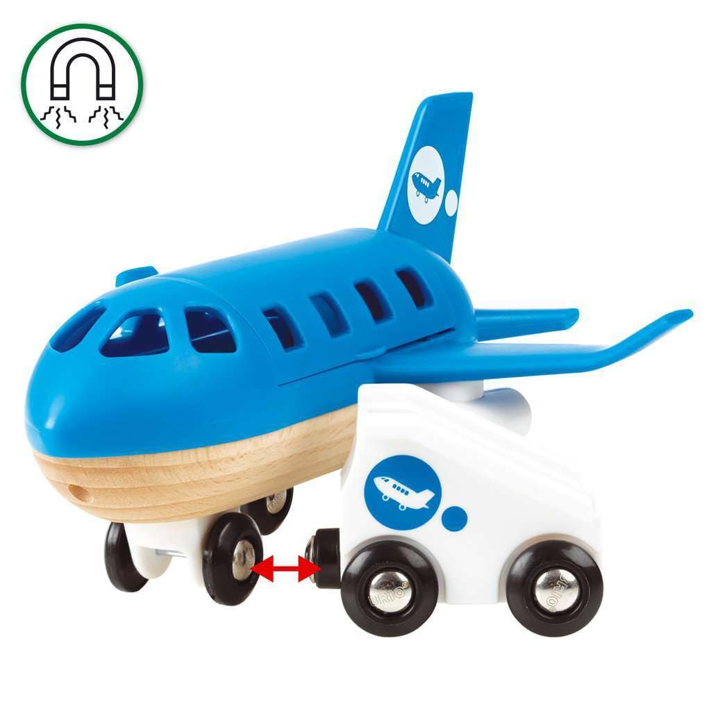 BRIO World - 33306 Airplane | Stimulating Wooden Toy Plane Set | Enhances Creativity and Logical Thinking | Compatible with BRIO Railway Toys | for Kids Aged 3+
