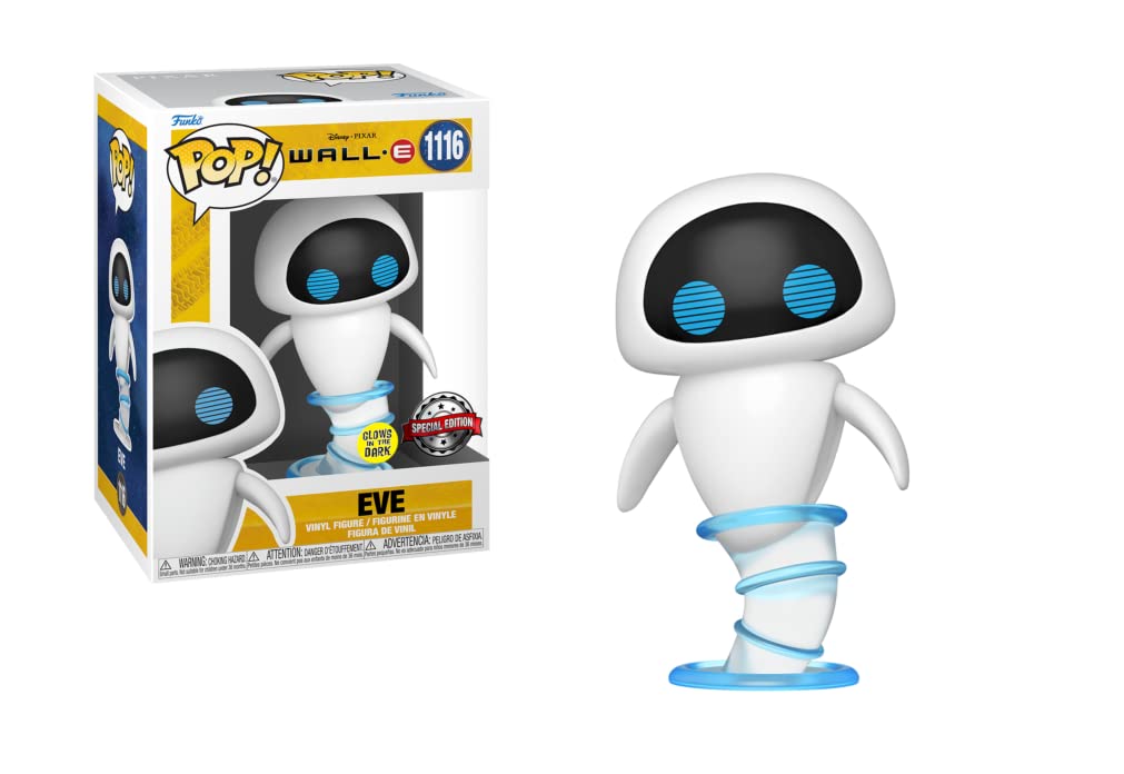 Funko Pop! Disney: Wall-E - Eve Flying - Glow in The Dark - Collectible Vinyl Figure - Gift Idea - Official Products - Toys for Kids and Adults - Movies Fans