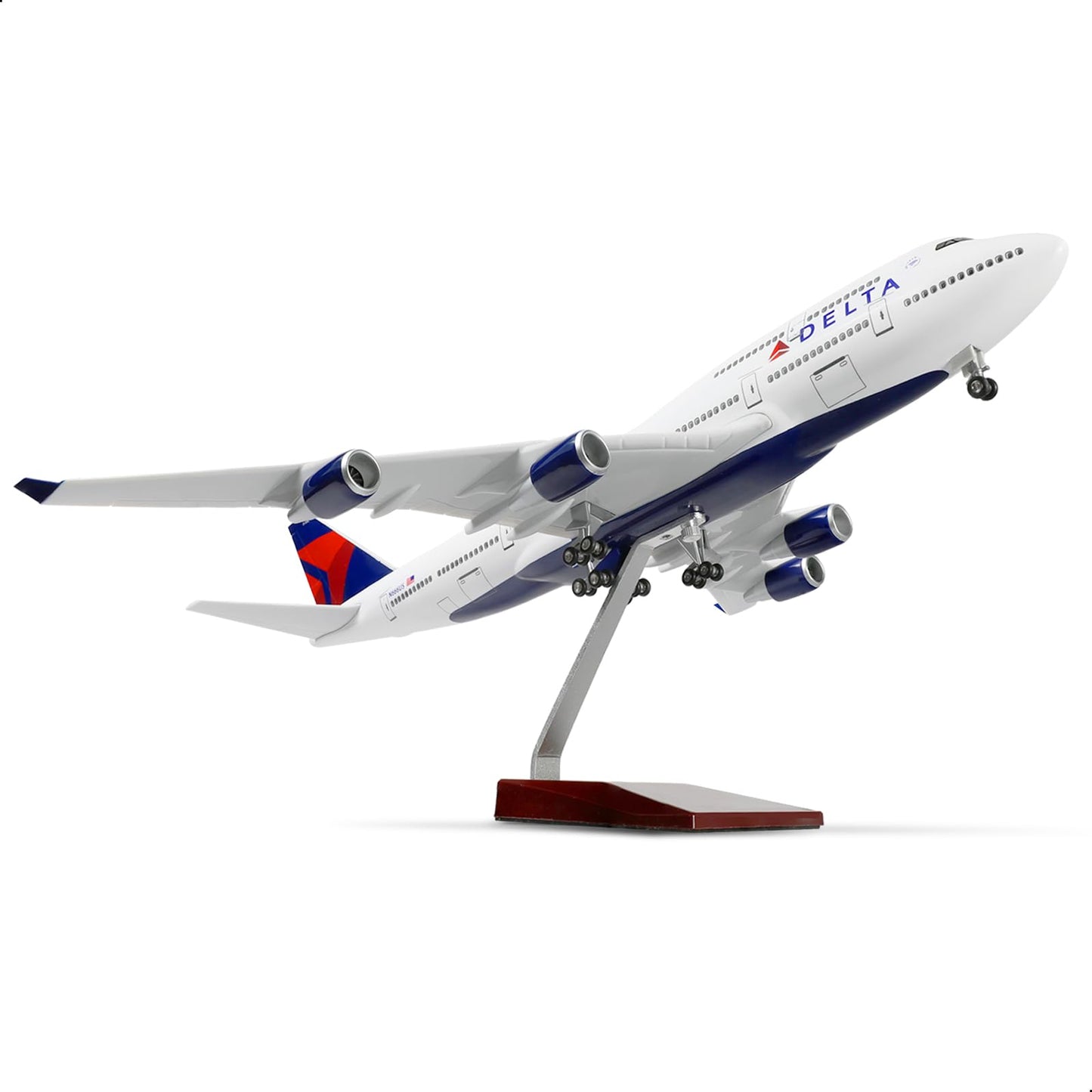 QIYUMOKE 747 1/160 Large Scale Airplane Model 18-inch Lfor Boeing 747 Prebuilt Airplane Model for Adult Plane 747 with Stand for Aviation Enthusiasts Gifts or Display Decorations