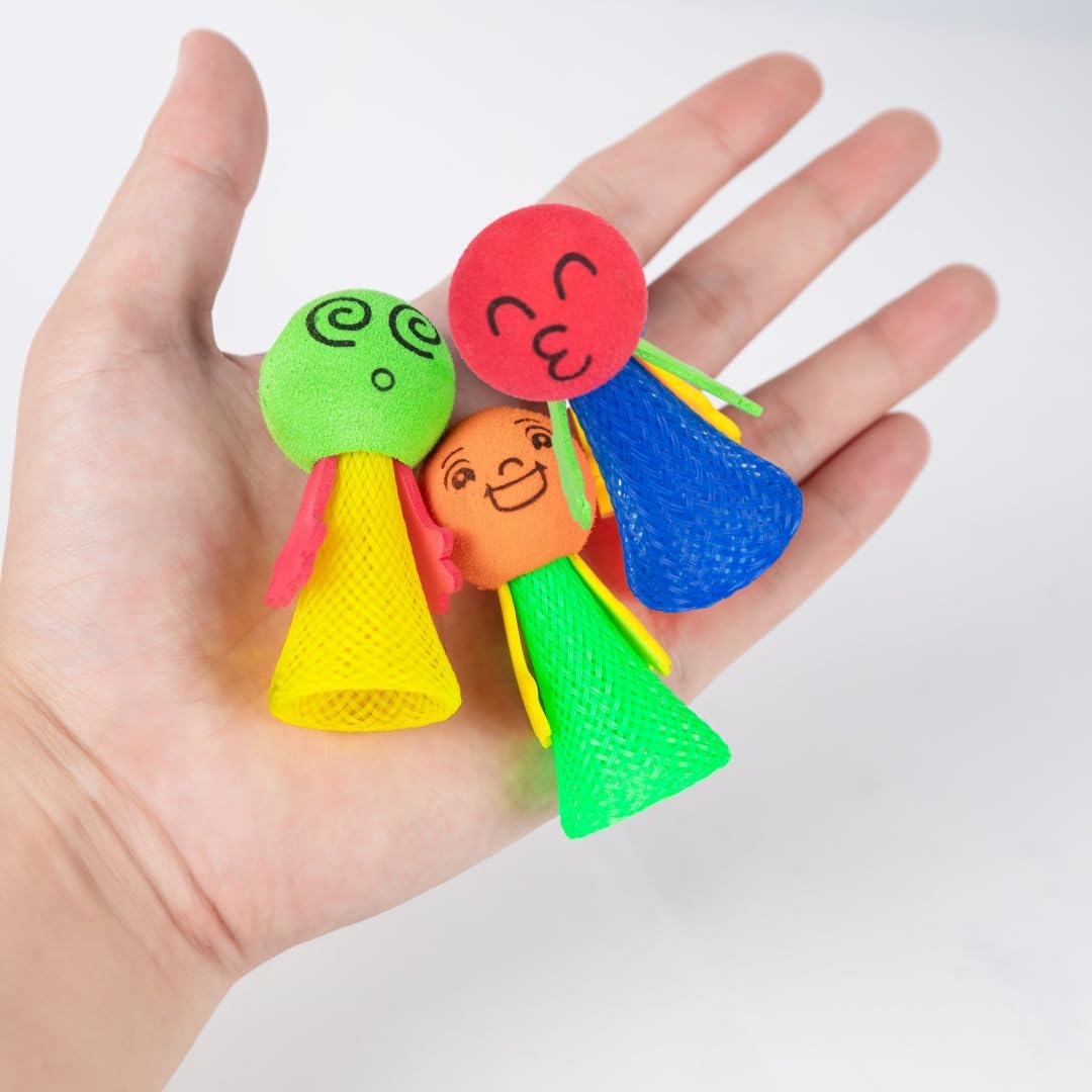 Nbguigdstr 48Pcs Jumping Spring Rockets Launchers Fidget Emoticon Popper Toys for Kids Party Favors,Valentine Day Birthday Return Gifts,Goodie Bags Pinata Stuffers,Classroom Treasure Box Prizes Bulk