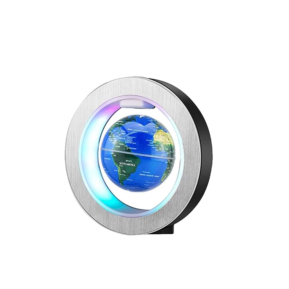 Levitation Floating Globe 4inch Rotating Magnetic Mysteriously Suspended In Air World Map Home Decoration Crafts Fashion Holiday Gifts (Blue)