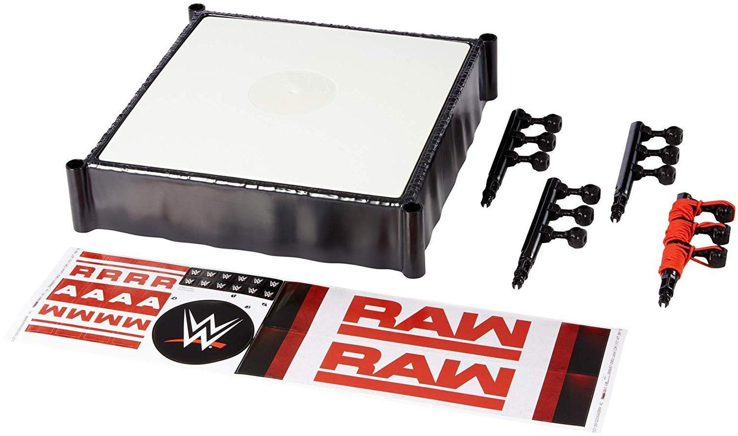 Mattel WWE Superstar 14-inch Ring with Authentic Logo, Flexible Ropes & Spring-loaded Mat for Bouncing Action [Amazon Exclusive]