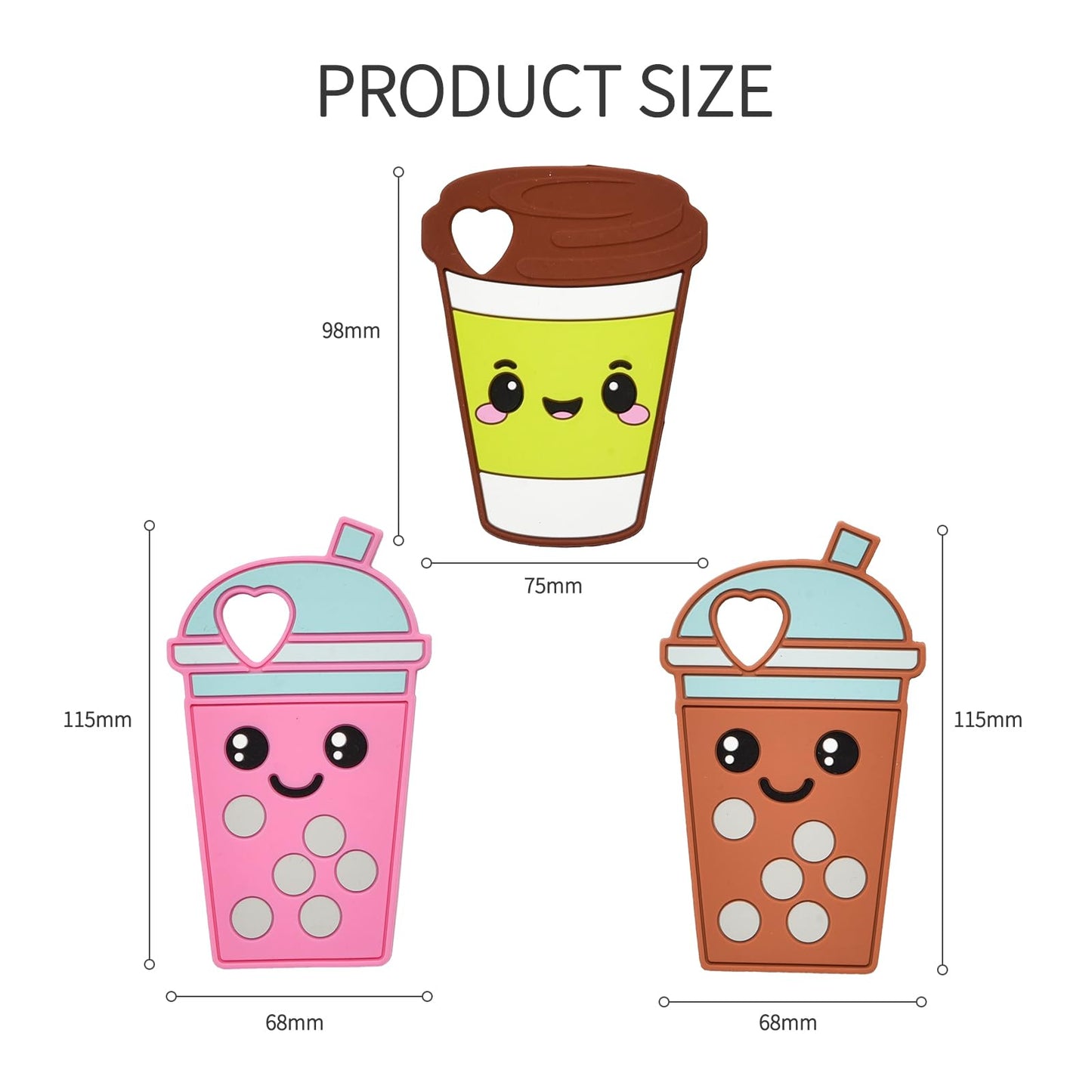 Imagination Junction Baby Teething Toys ，Food Grade Silicone Safety Chewy Teething Toy ，Soft Silicone Chew Toys, Toddler Sensory Chewing Teether (Milk Tea)