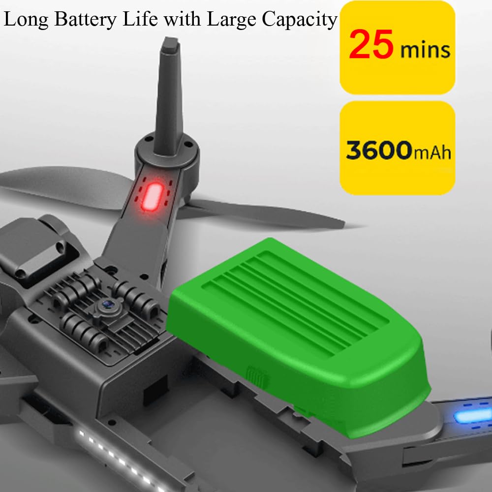 Lozenge 360° Obstacle Avoidance Brushless GPS Drone with Camera for Adults 4K Smart Follow Auto Return Long Battery Life Quadcopter 3 Battery HJ90 Big Size