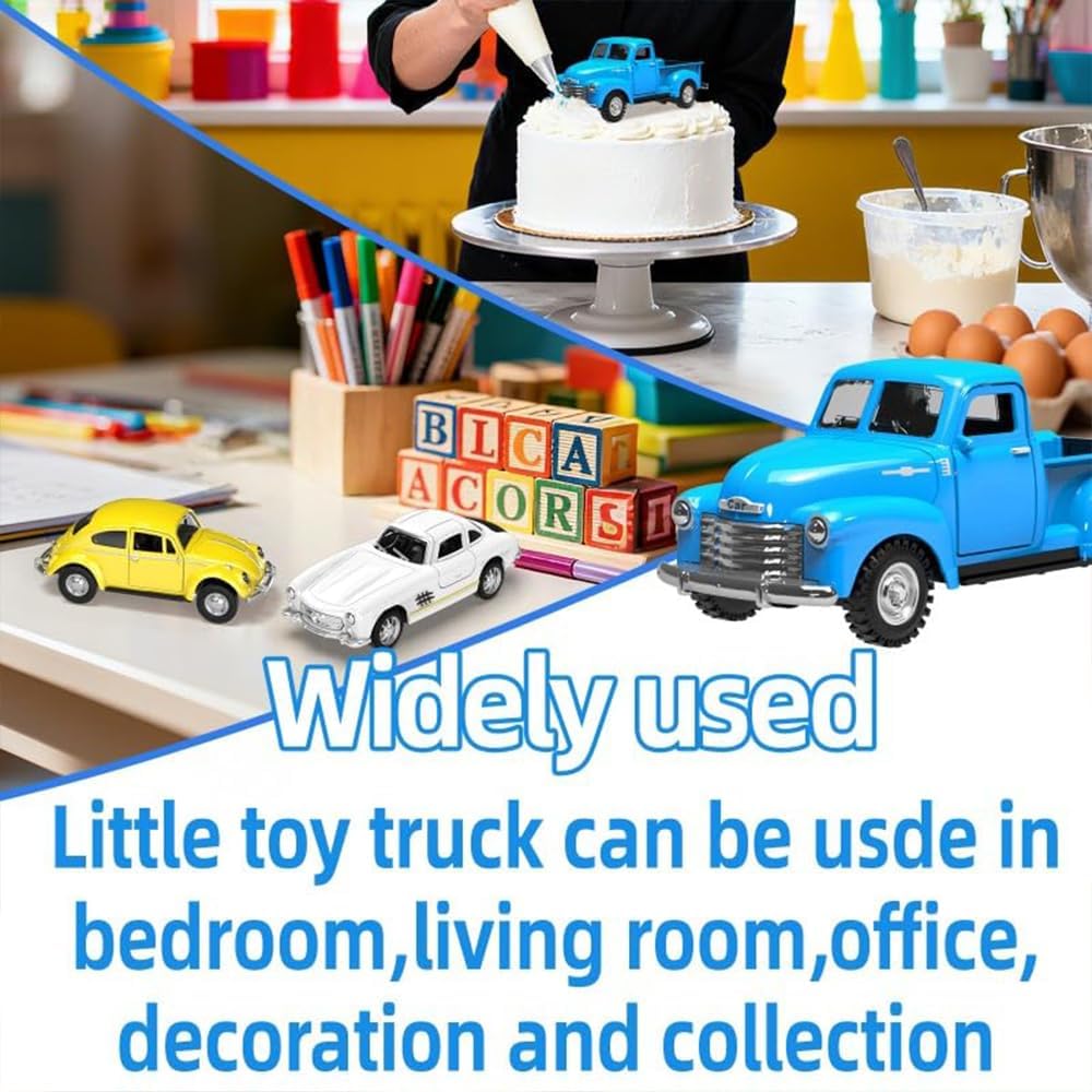 Little Blue Truck Toys for Kids Ages 2 3 4 5 6 7 8 Year Old Boys Girls, 1:32 Alloy Kids Car Toys, with Pull Back Model Cars diecast Cars Toddlers Race playsets Birthday Set