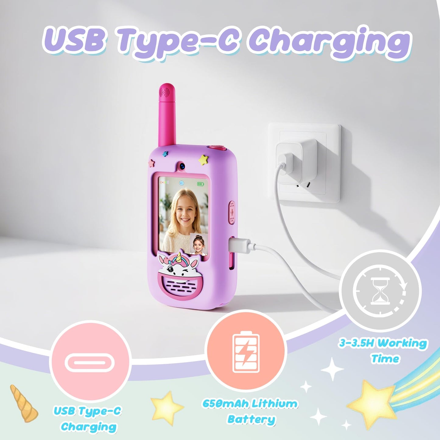 Video Walkie Talkies for Kids, 2 Pack with HD Camera, Long Range Two Way Radio with 4 Voice Effects, Christmas Birthday Gifts for Boys and Girls 3 4 5 6 7 8 9 Year Olds