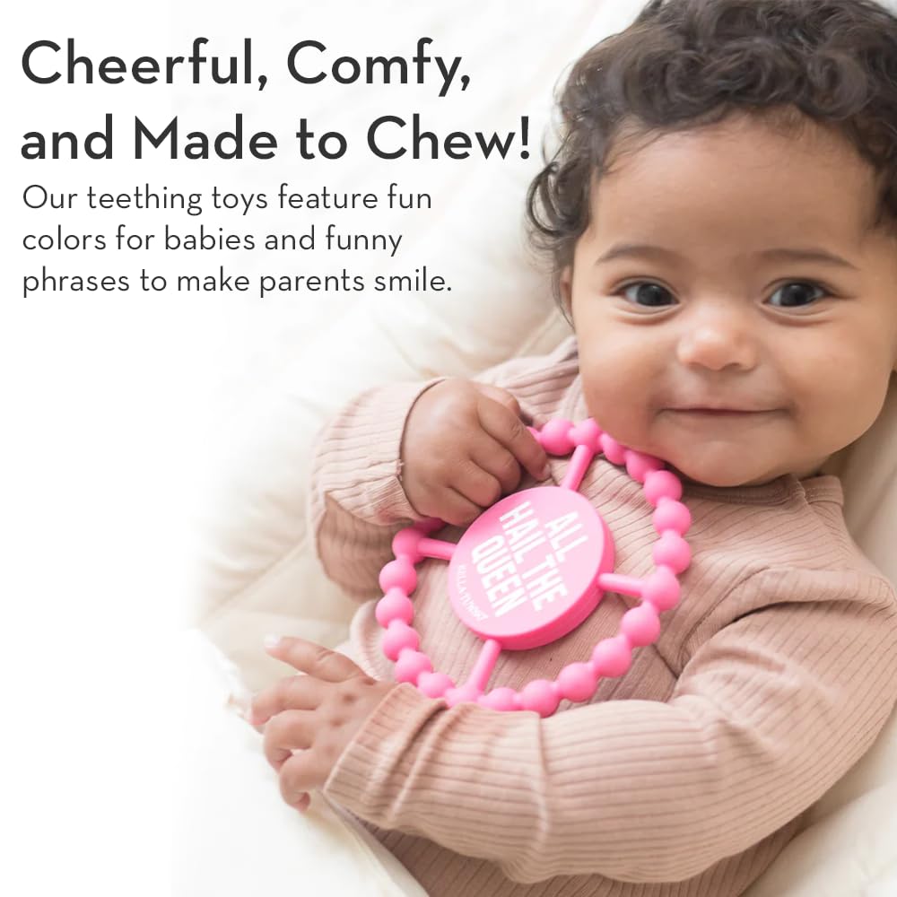 Bella Tunno Happy Teether - Soft & Easy Grip Teething Ring Perfect for Babies and Teething Toys to Help Soothe Gums, Non-Toxic, BPA Free Silicone Teether, Got Mad Love for My Mama
