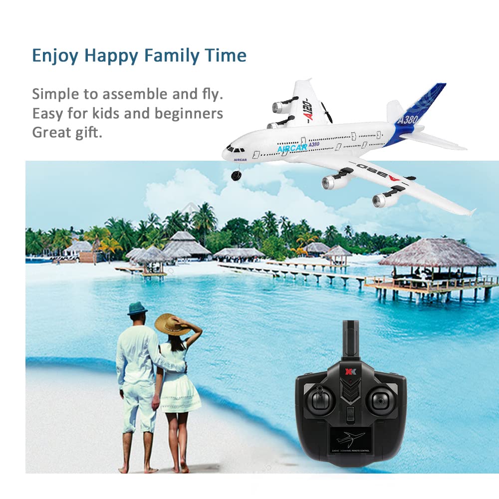GoolRC RC Airplane, WLtoys XK A120 A380 Aircar Model Plane, 3CH 2.4G Remote Control Airplane, EPP Fixed-Wing RC Aircraft RTF Toy for Adults