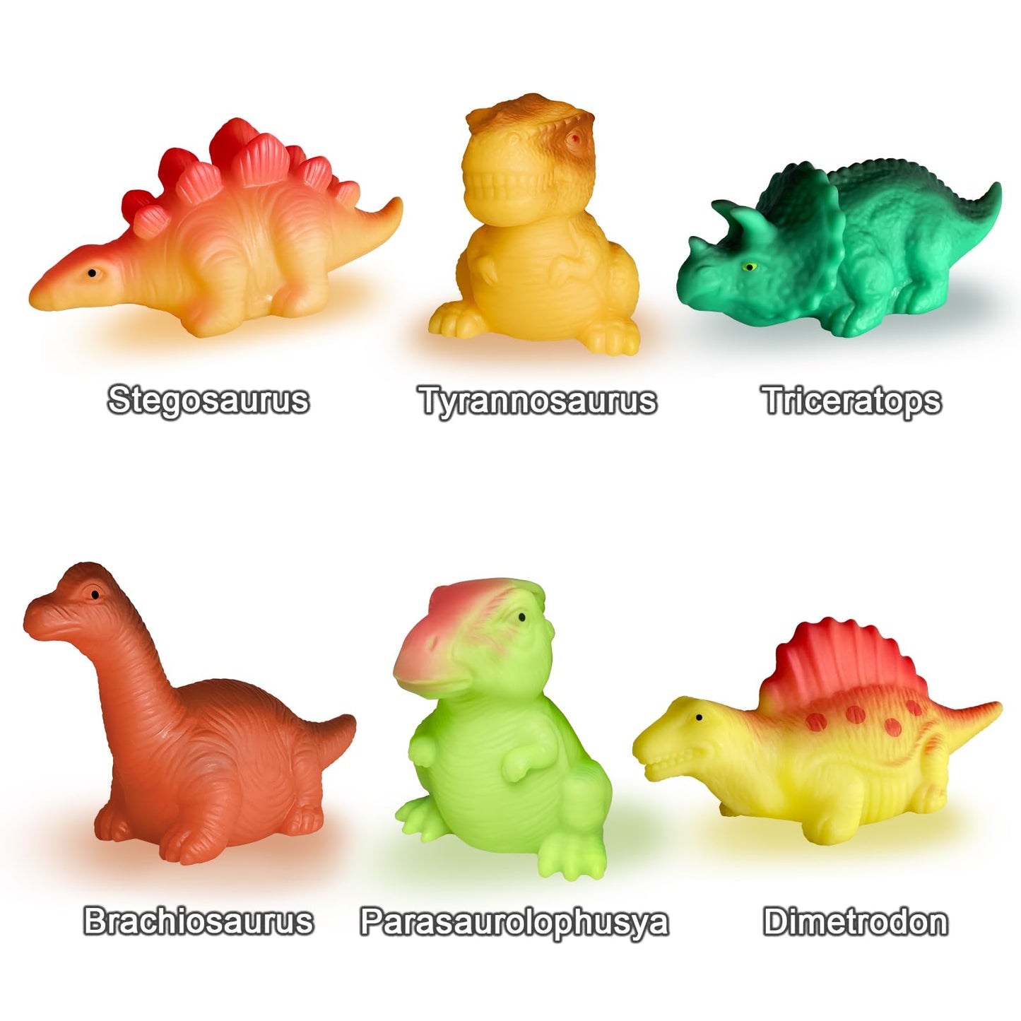 Light Up Bath Toys,6 Packs Floating Dinosaur Bathtub Toys for Toddlers,No Hole Baby Bath Toys for Kids,Great Birthday Christmas Easter for Boy and Girl Preschool
