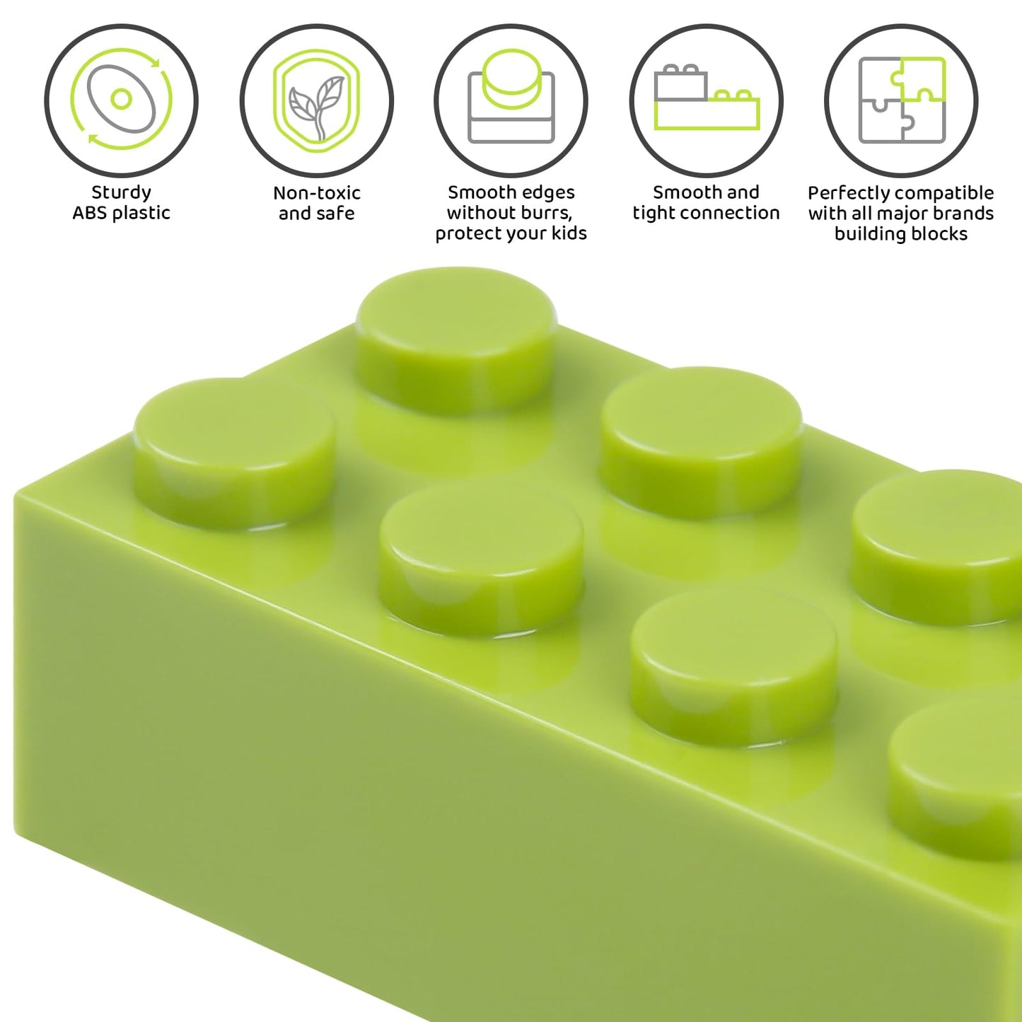 1100 Pieces Building Bricks, Compatible with Lego Classic Building Blocks Bulk with Baseplates, Doors Windows and Wheels, STEM Creative Construction Toys for 6 7 8 9 10 11 12 Year Old