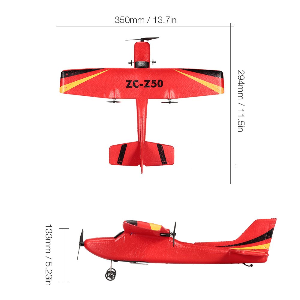 GoolRC Z50 RC Airplane, 2.4G 2CH Remote Control Airplane, EPP Foam RC Plane Glider with Gyro RTF Easy to Fly for Beginners