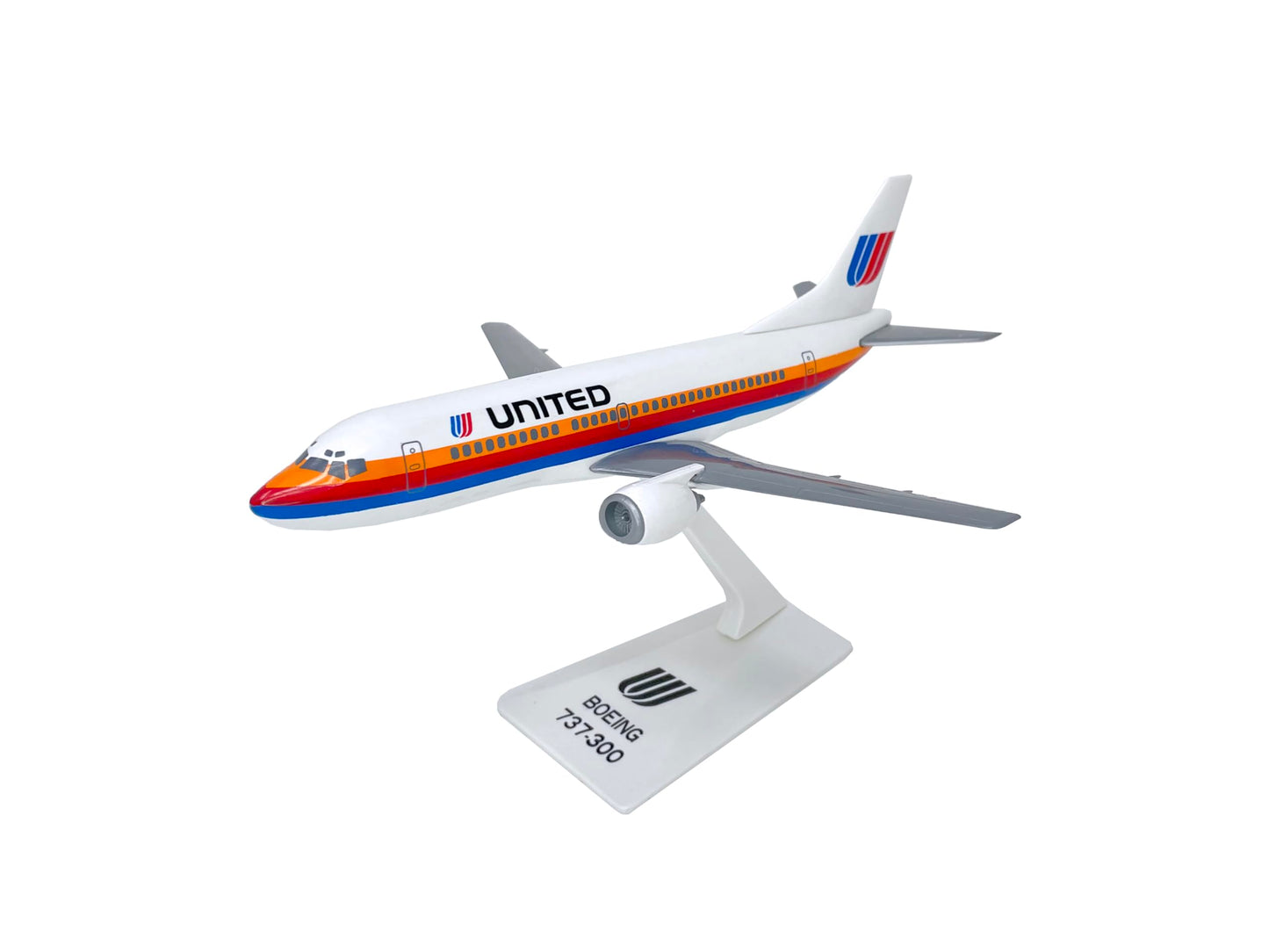 Flight Miniatures United (76-93) 737-300 1:180 Scale - Plastic Snap-Fit Model Airplane - Collectible Replica of United Airlines Aircraft - Part #ABO-73730F-003