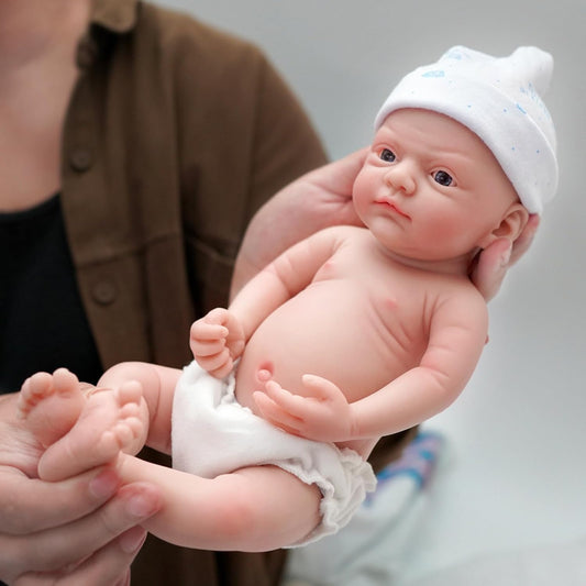 12" Reborn Baby Boy Doll - Full Silicone, Realistic Soft Newborn With Feeding Accessories