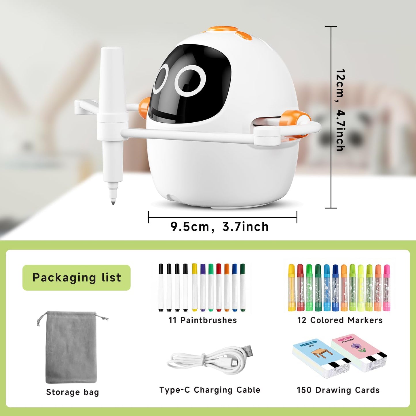 Gezxt Drawing Robot for Kids, Montessori Painting Learning Toys, Voice Interactive Educational Drawing Machine with 220 Word Cards for 3 4 5 6 7 8 Year Old Boys Girls Gift