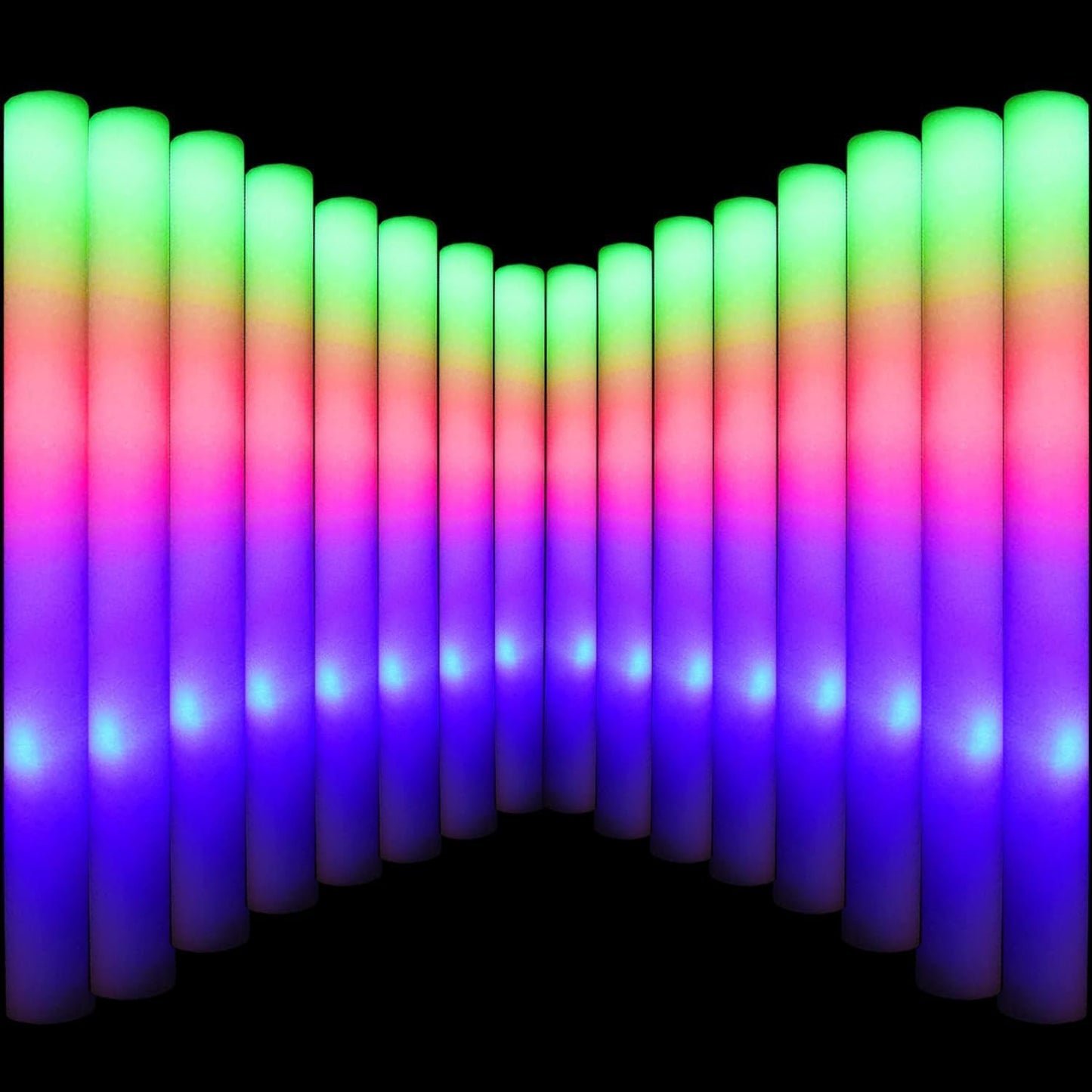 LifBetter Light Up Glow Sticks Bulk, LED Foam Sticks in The Dark with 3 Modes Flashing Led Foam Multicolor Batons Light up Party Favors for Birthdays, Weddings, Concerts, Festivals (30pcs)