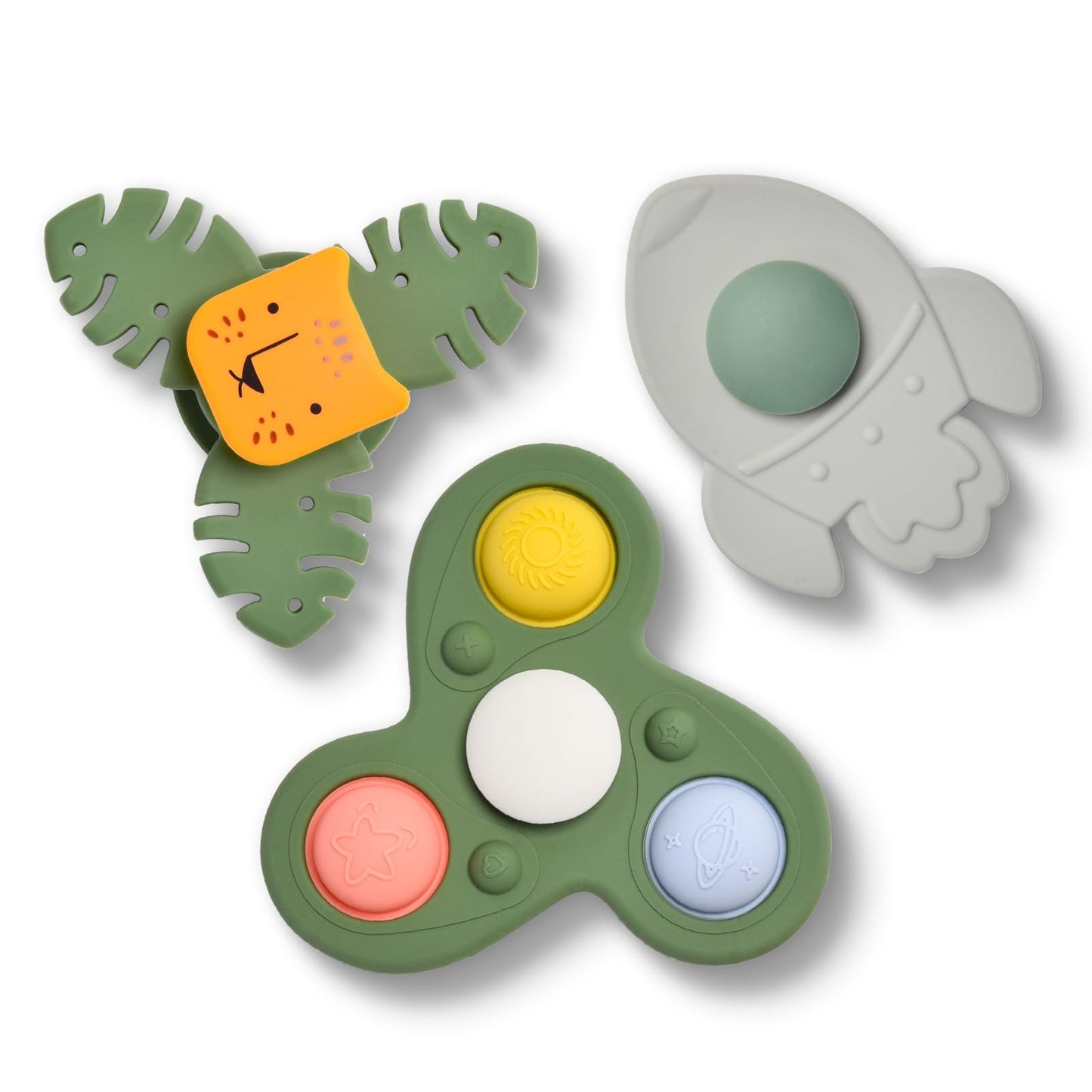 Silicone Suction Cup Spinner Toy for Babies&Toddlers – Food-Grade Safe & Fun Sensory Toy for Teething & Play – Perfect Baby Bath, High Chair & Travel Toy, Ideal Baby Gift for 1-3