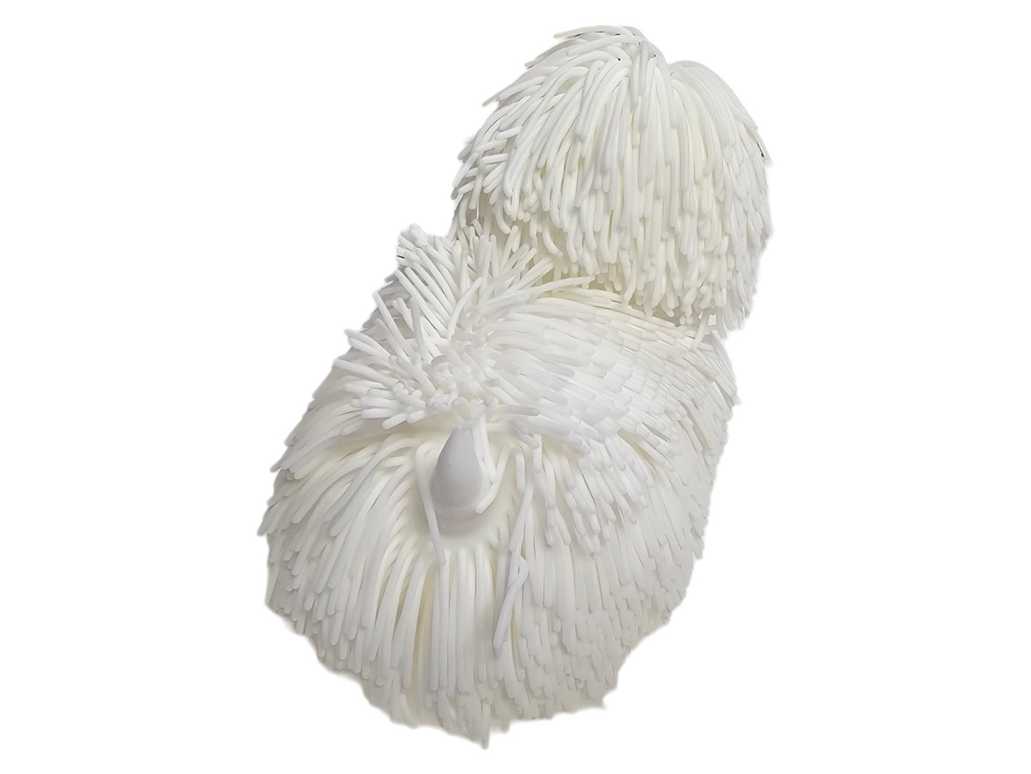 Zugar Land Soft Shaggy Puffer Dog Toy (1 White) (8" x 5") Rubber. Filled with air for a Fun Squishy Stretchy Fidget Experience.