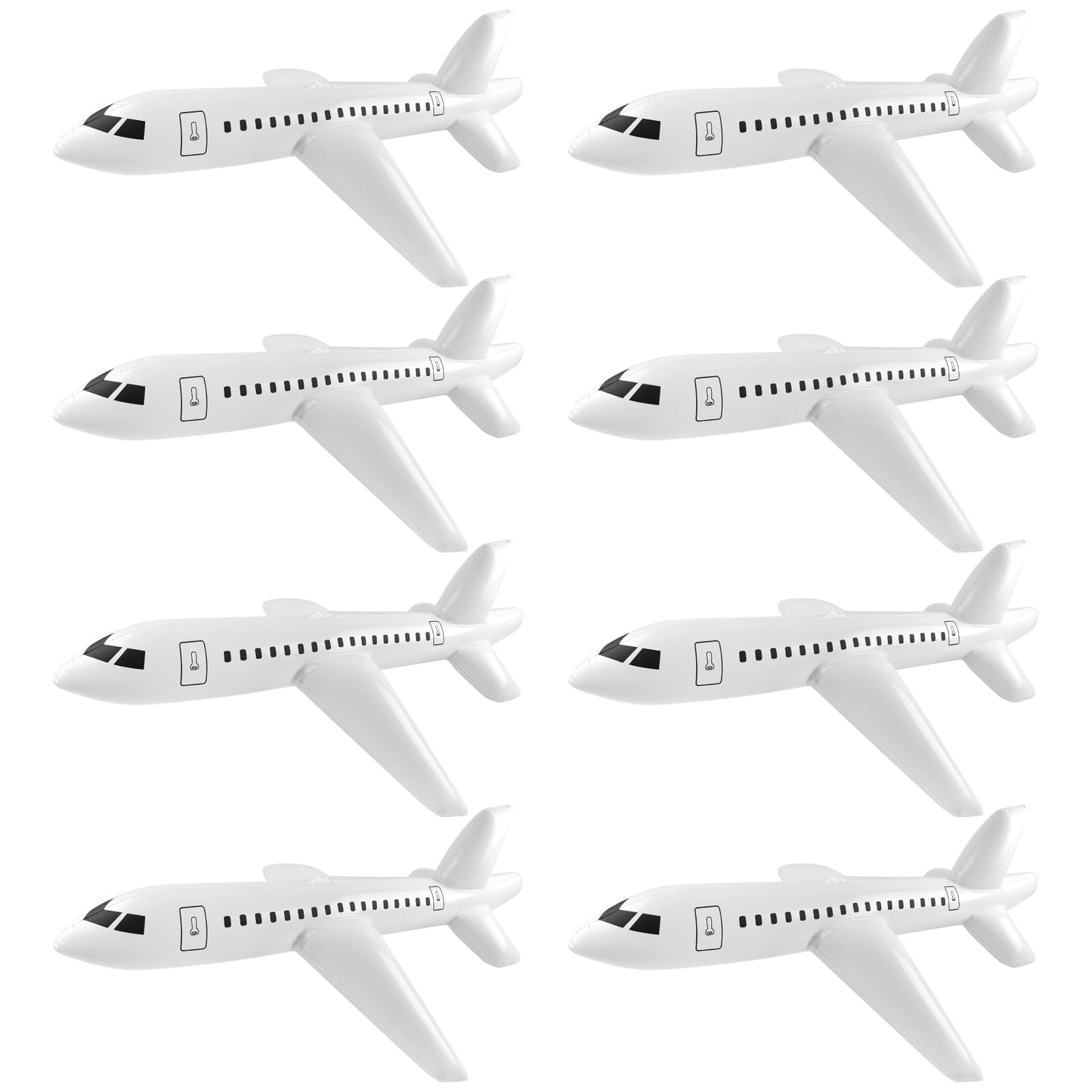 Mototo 4 Pieces Inflatable Airplane Balloon 40 Inch Large Inflatable Plane Balloon White Plane Toy Float Airplane Aviation Themed for Outdoor Indoor Birthday Party Swimming Pool Party Supplies
