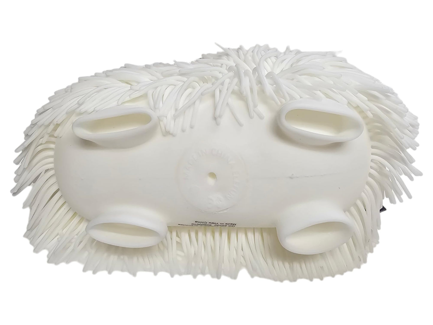 Zugar Land Soft Shaggy Puffer Dog Toy (1 White) (8" x 5") Rubber. Filled with air for a Fun Squishy Stretchy Fidget Experience.