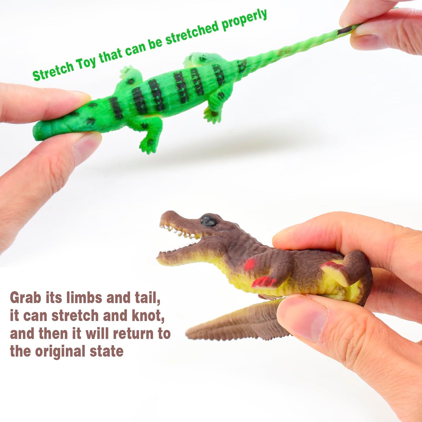 10 Pcs Alligator Animal Figure Bath Toys, Color Changing Crocodile Toy, for Kids 3 Years and up, for Themed Parties, Cake Topper, Kids Easter Basket, Stress Relief Adults