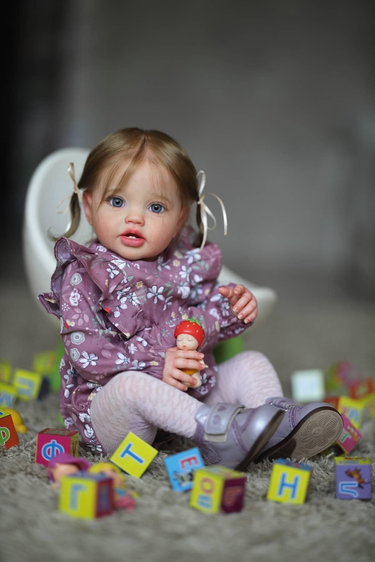 Angelbaby Soft Reborn Baby Dolls Realistic Reborn Toddler Girl 24 inches Lifelike Newborn Silicone Baby So Alive Doll Look Real Cute Beautiful Weighted Bebe Reborns Girl Life Size Detailed Kid Toys