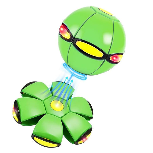 Magic Ball,Magic Meta Ball,Magic Bouncing Balls with 6 Light, Dual Form Freely Switchable,Pet Flying Saucer, Foldable,Suitable for Indoor & Outdoor Use(Green)