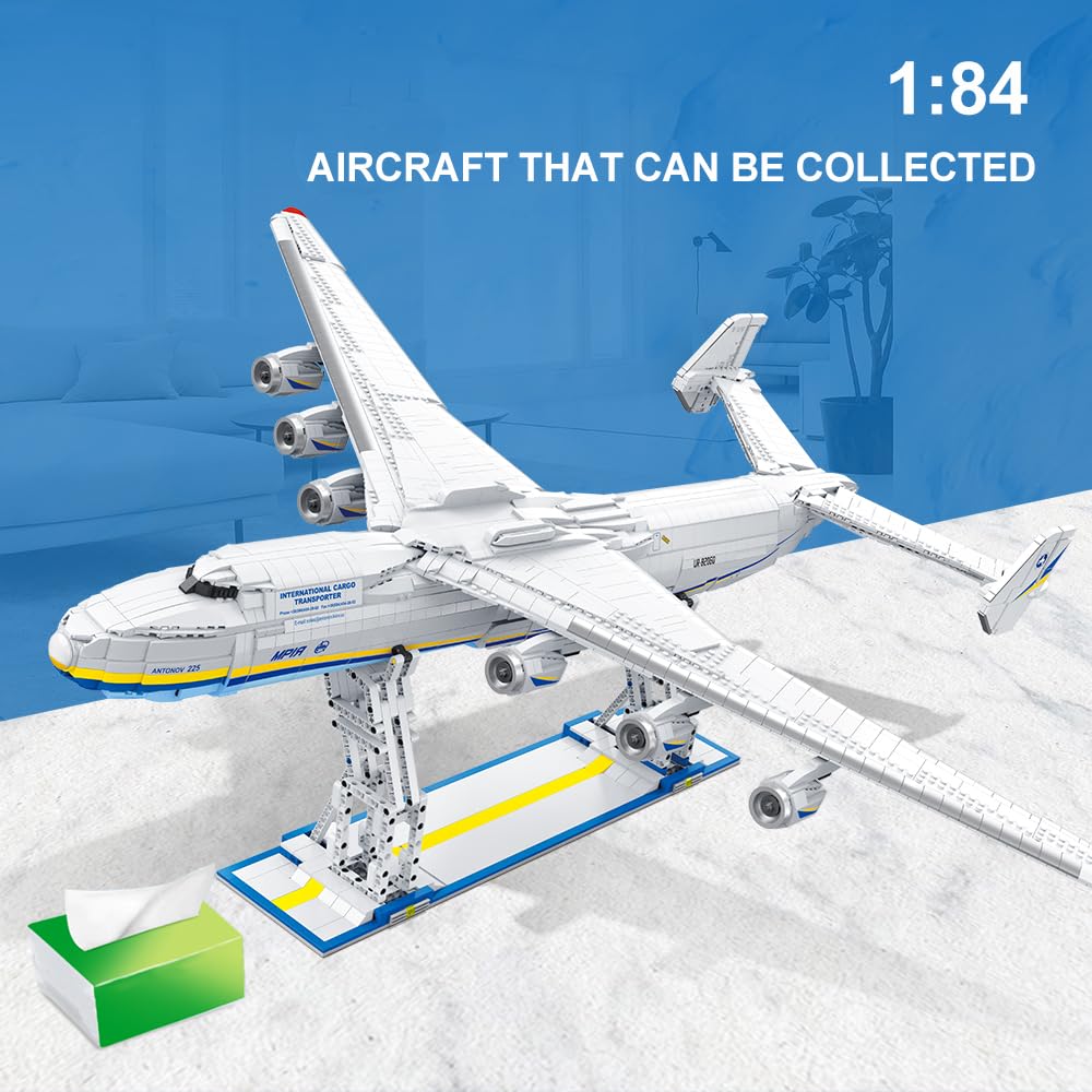 DUANT Antonov An-225 Technik 1:84 Large Transport Aircraft Building Blocks Set, 5350 Pieces MOC Airplane Model Building Kit, Military Fans Model- Collection Gift for Adult
