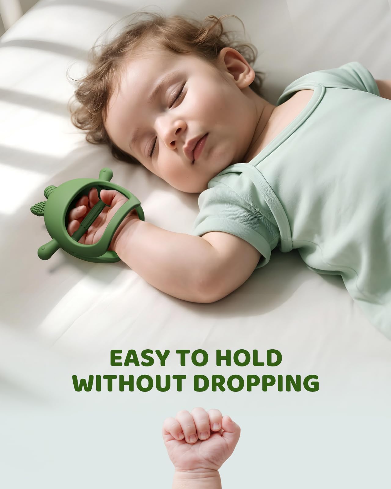 Baby Teething Toy for 0-6 6-12 Months, Food Grade Silicone Teething Mitten, Anti Dropping Wrist Hand Teethers Baby Chew Toys for Sucking Needs, BPA Free