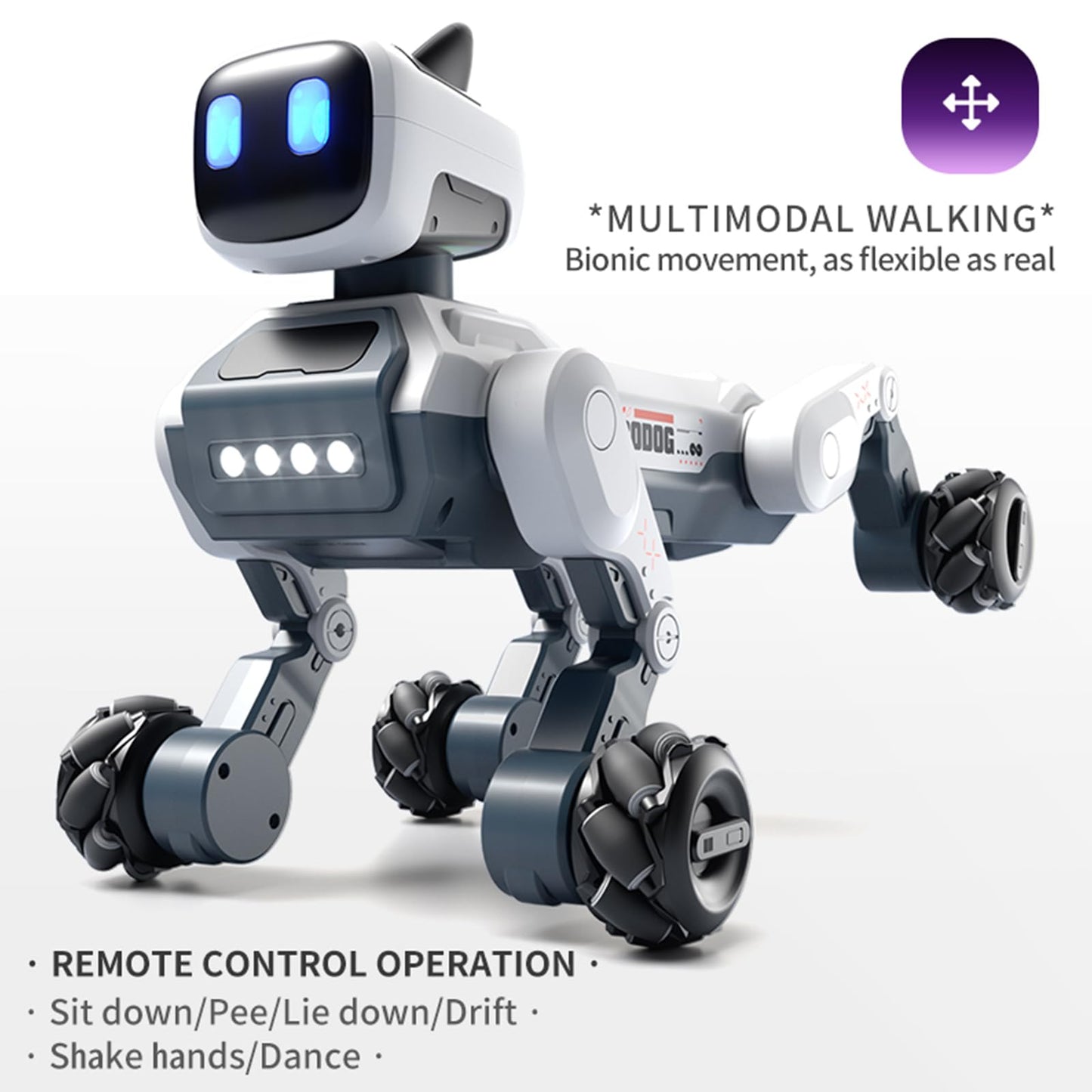 Qudify Smart Robot Dog for Kids 6+ – App & Voice Control Programmable STEM Robot Pet with Touch Interaction, Remote Control Puppy Toy for Indoor Play & Birthday Gifts