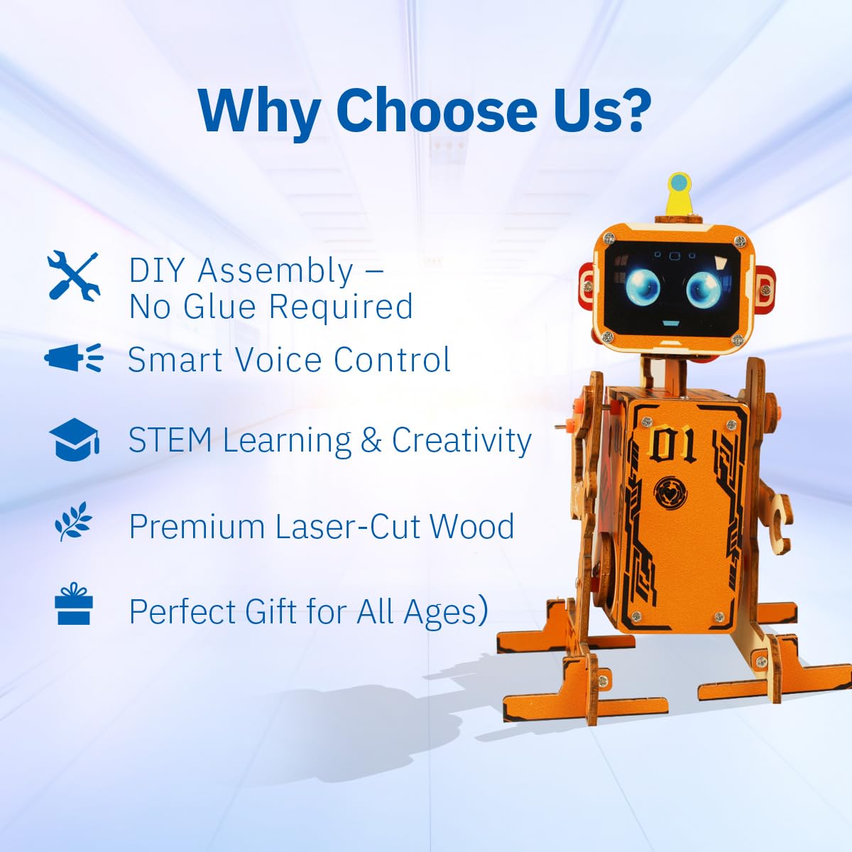Giggleway STEM Robotics Kit for Kids 8-12, DIY Voice-Control Interactive Robot Building Science Kit for Kids Age 8-12, for Science & Tech Enthusiasts