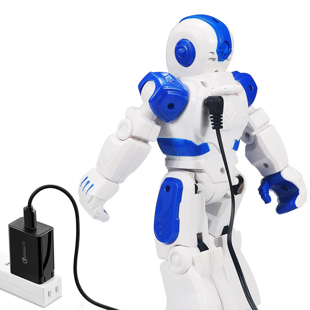 Remote Control Robot For Kids, Intelligent Programmable Robot With Infrared Controller Toys, Dancing, Singing, Moonwalking and LED Eyes, Gesture Sensing Robot Kit For Childrens Entertainment (Blue)