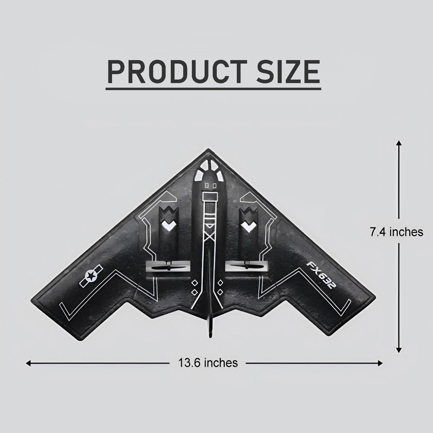 Ouhgnoh RC Plane 2.4Ghz 2 Channels EPP Foam, Remote Control B-2 Spirit Stealth Bomber Plane, Easy to Fly RC Glider Toys for Kids, Adults and Beginners with 3 Batteries