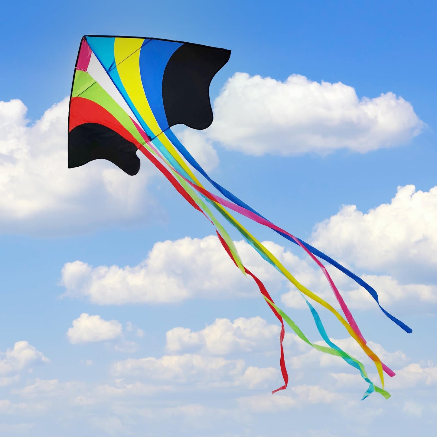 Kites for Kids & Adults, Beach Set for Beginners, Easy to Fly Large Kites Pack for Boys and Girls, 300ft Kite String Included, Perfect for Outdoor Activities (6 Pack)