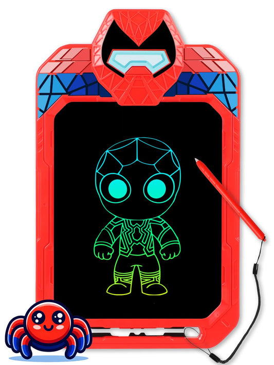 Fullware LCD Writing Tablet for Kids 10 Inch Spider Hero for Toddler 3 4 5 6 7 8 - Paint, Doodle Board, Drawing Pad - Travel Toys, Road Trip Car Activities, Birthday Christmas Gift Boys & Man