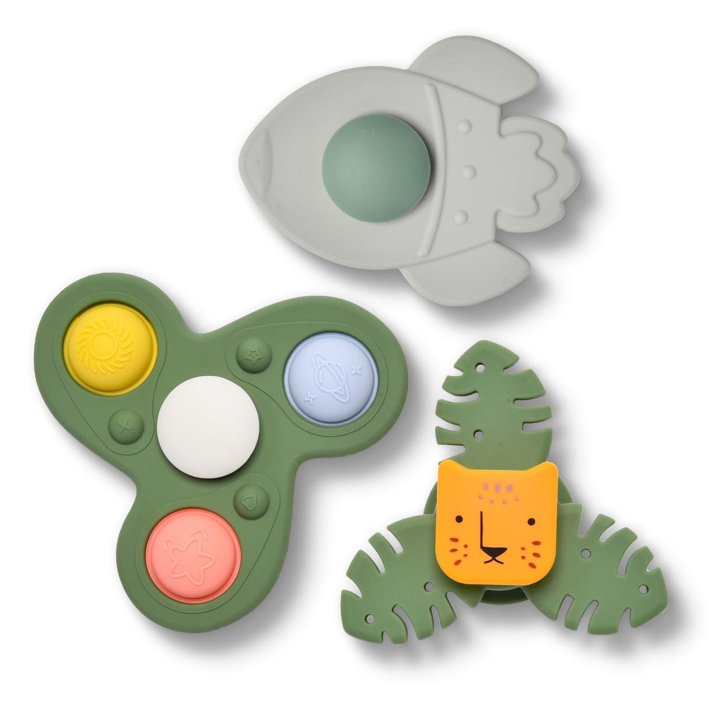 Silicone Suction Cup Spinner Toy for Babies&Toddlers – Food-Grade Safe & Fun Sensory Toy for Teething & Play – Perfect Baby Bath, High Chair & Travel Toy, Ideal Baby Gift for 1-3