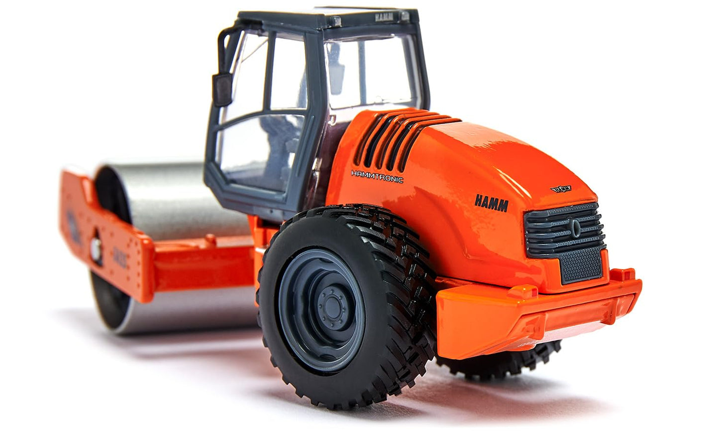 Siku 3530, Single-Drum Compactor, 1:50 Scale, Metal/Plastic, Orange, Rotating Roller