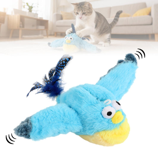 Interactive Chirping Bird Cat Toy,2026 New Flying Bird Cat Toy Flapping Bird Toy,Simulation Chirping Bird Toys Interactive Cat Toys for Bored Indoor Adult Cats (A)