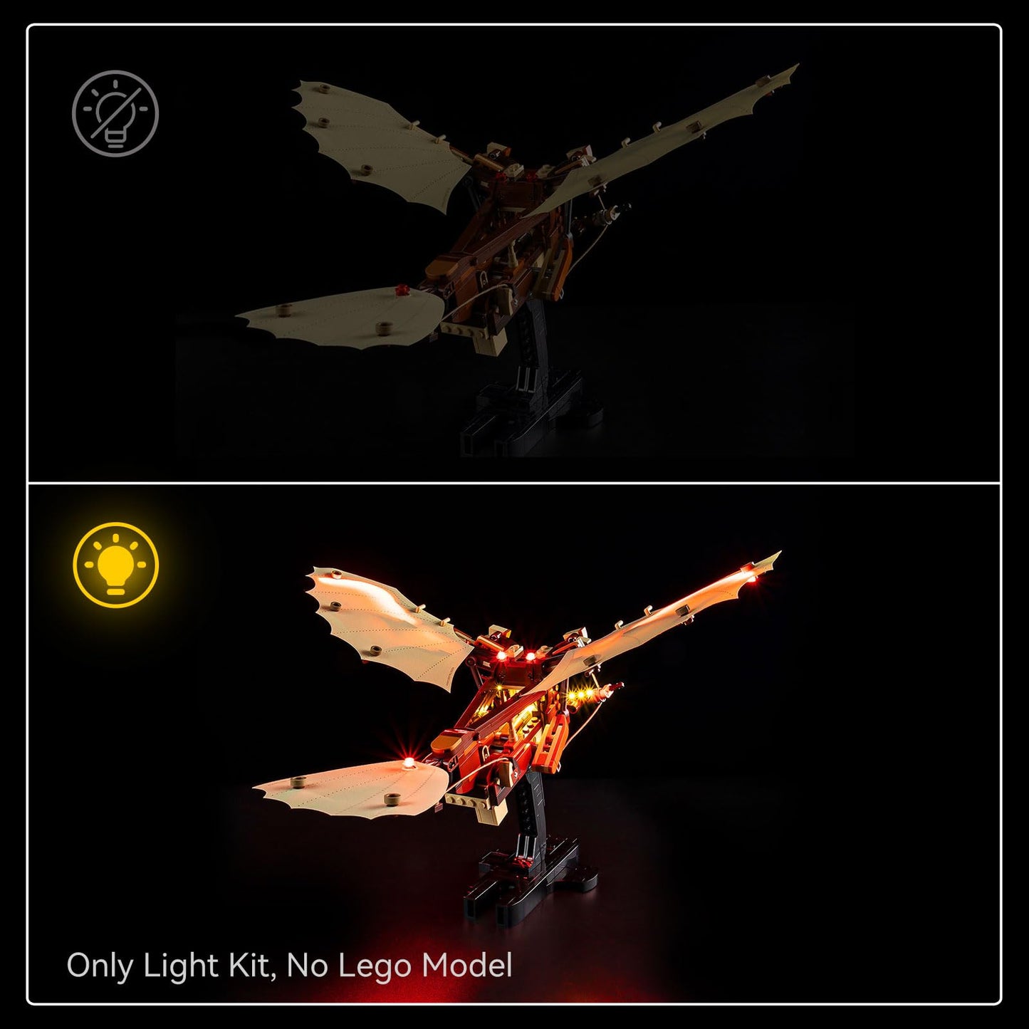 Kyglaring LED Light Kit Compatible with Lego 42207 Set, Lighting Accessories for Leonardo da Vinci's Flying Machine, Lights Only (Model Not Included), Classic Version.
