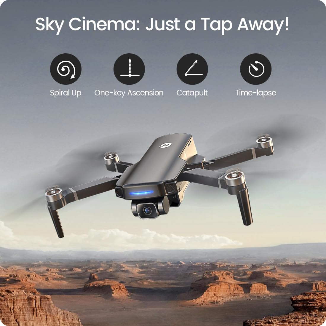 Holy Stone GPS Drone with 4K UHD Camera for Adults Beginner HS360S 249g Foldable FPV RC Quadcopter with 10000 Feet Control Range,2 Batteries 40 Mins Brushless Motor, Follow Me, Smart Return Home