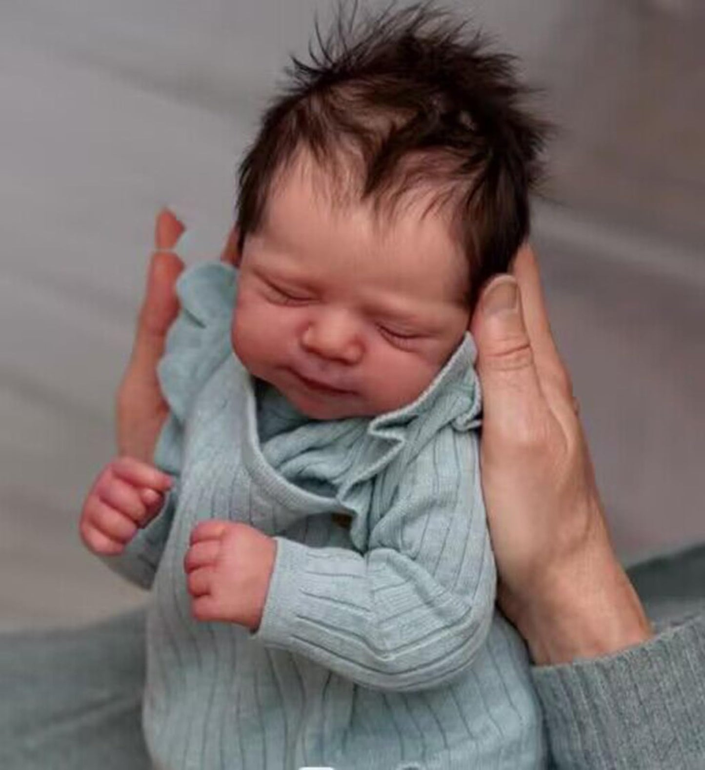 Zero Pam Lifelike Reborn Baby Dolls Boy 18 Inch Realistic Newborn Girl Eyes Closed, Newborn Baby Doll with Soft Cloth Body Real Life Babies Dolls with Hair Silicone Toddler Doll for Kids
