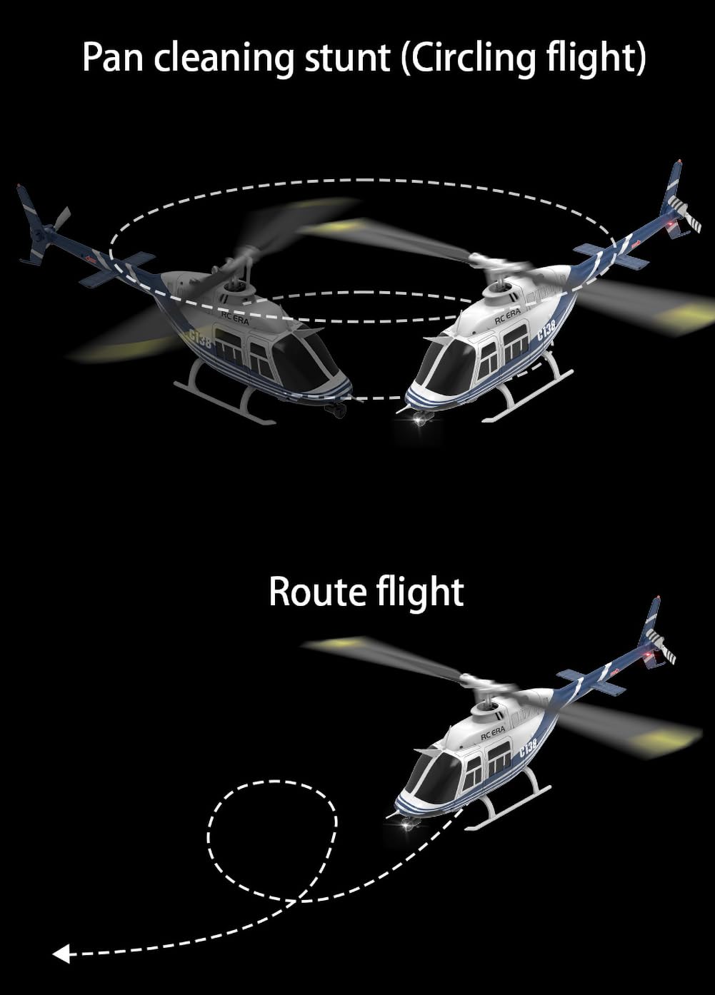 FLYCOLOR C138 RC Helicopter 2.4G 6CH 6-Axis Gyro Altitude Hold 1/33 Remote Control Plane Ready to Fly RTF(Blue-White)