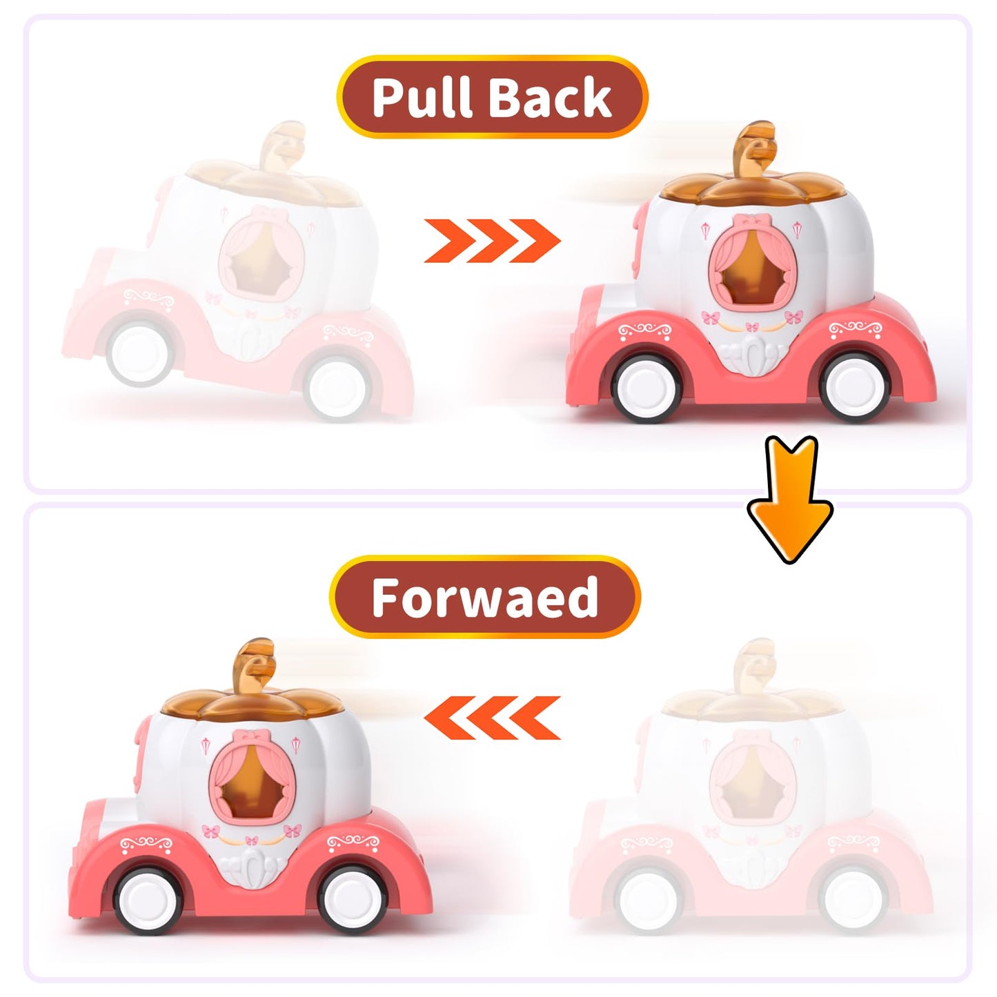 usrela Toys for 2 3 Year Old Girl Truck, 7-in-1 Girl Carrier Truck Car with Light & Sound, Toddler Girl Car Toys Age 2-4, Cars for 2+ 3+ Year Old Girls Birthday
