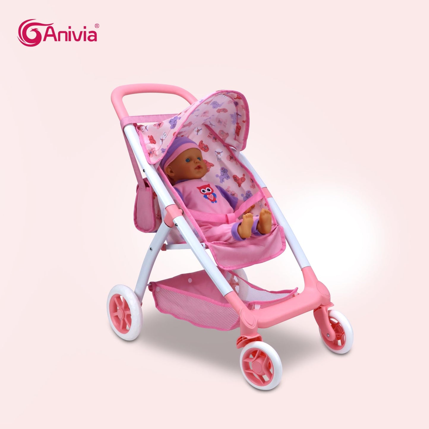 ANIVIA Baby Doll Stroller, Toy Carriage for Kids Baby Doll Stroller for 18 inches American Girl Dolls with Multi Function