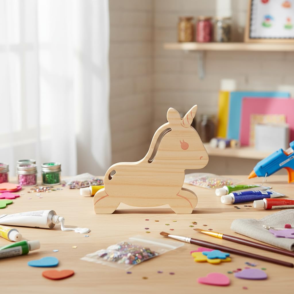 Wooden Lacing Toys for Kids DIY Toy Plane Activities Car Travel Toy Montessori Educational Learning Threading Toys for Fine Motor Skills (Rainbow Unicorn)
