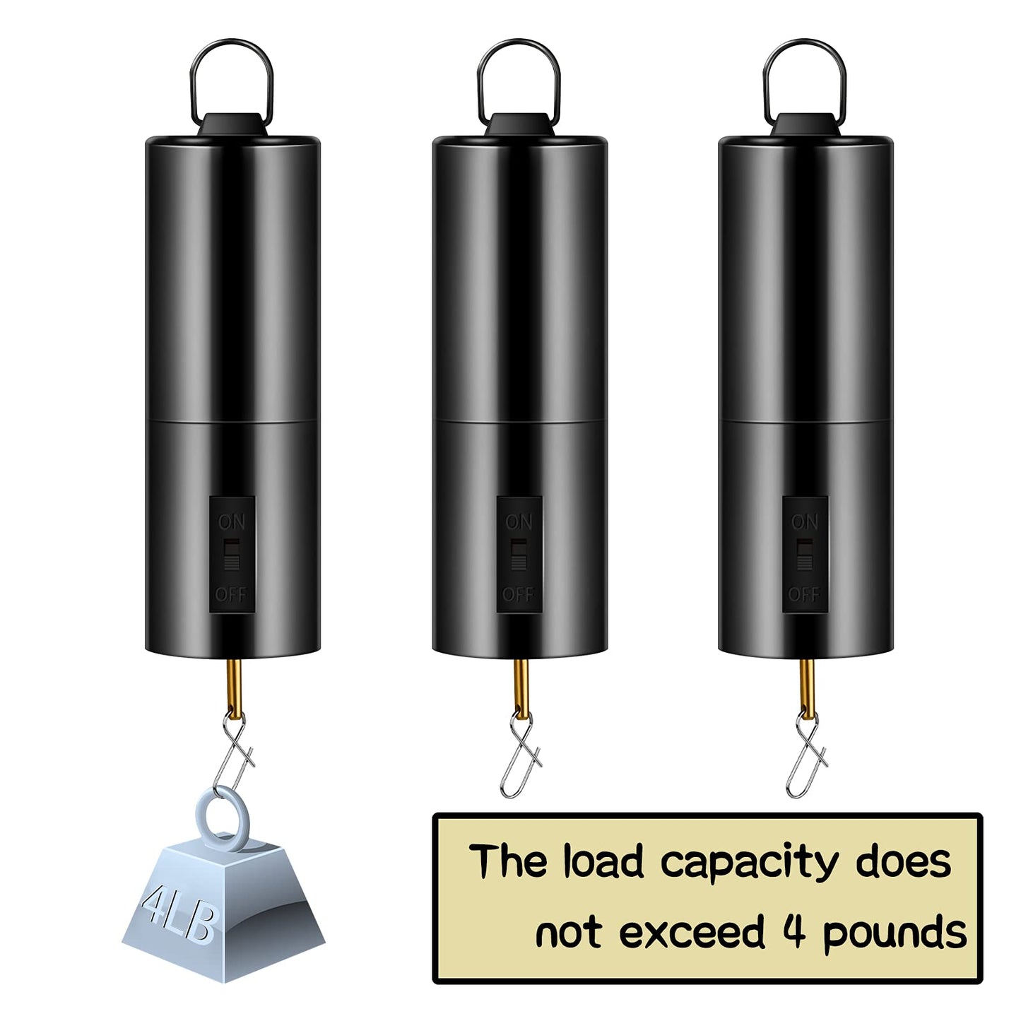3 Pieces Hanging Black Rotating Motor Wind Spinner Mobile Battery Operated Motor Multi-Purposes Rotatable Hook for Garden Decoration Accessory Supplies