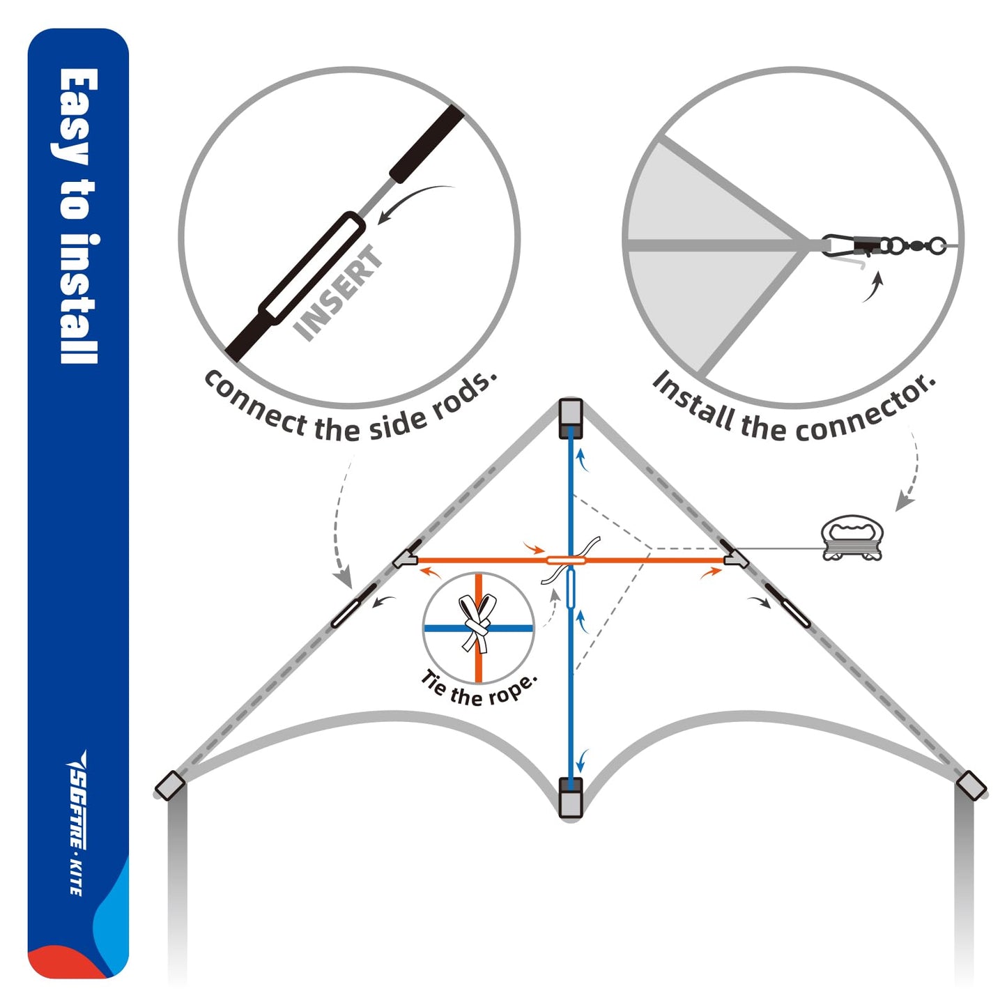 SGftre Delta Kite Three Set for Kids and Adults,Easy to Fly Adult Kites,Perfect Family Kite for Parks and Beach, Delta Kites for Fun Outdoor Activities