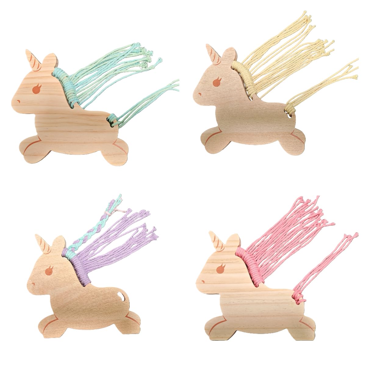Wooden Lacing Toys for Kids DIY Toy Plane Activities Car Travel Toy Montessori Educational Learning Threading Toys for Fine Motor Skills (Rainbow Unicorn)
