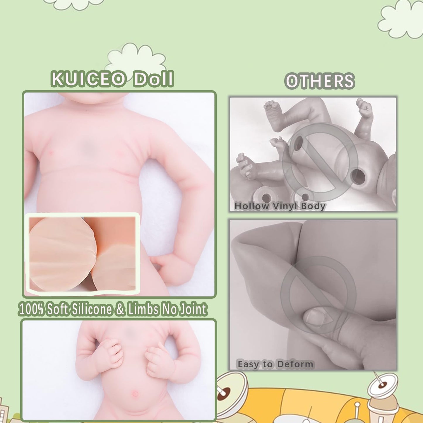 KUICEO Reborn Baby Dolls that Lifelike -18.5 inch Full Body Silicone Sleeping Baby Girl Handmade Face Realistic Body Details for Children Gift