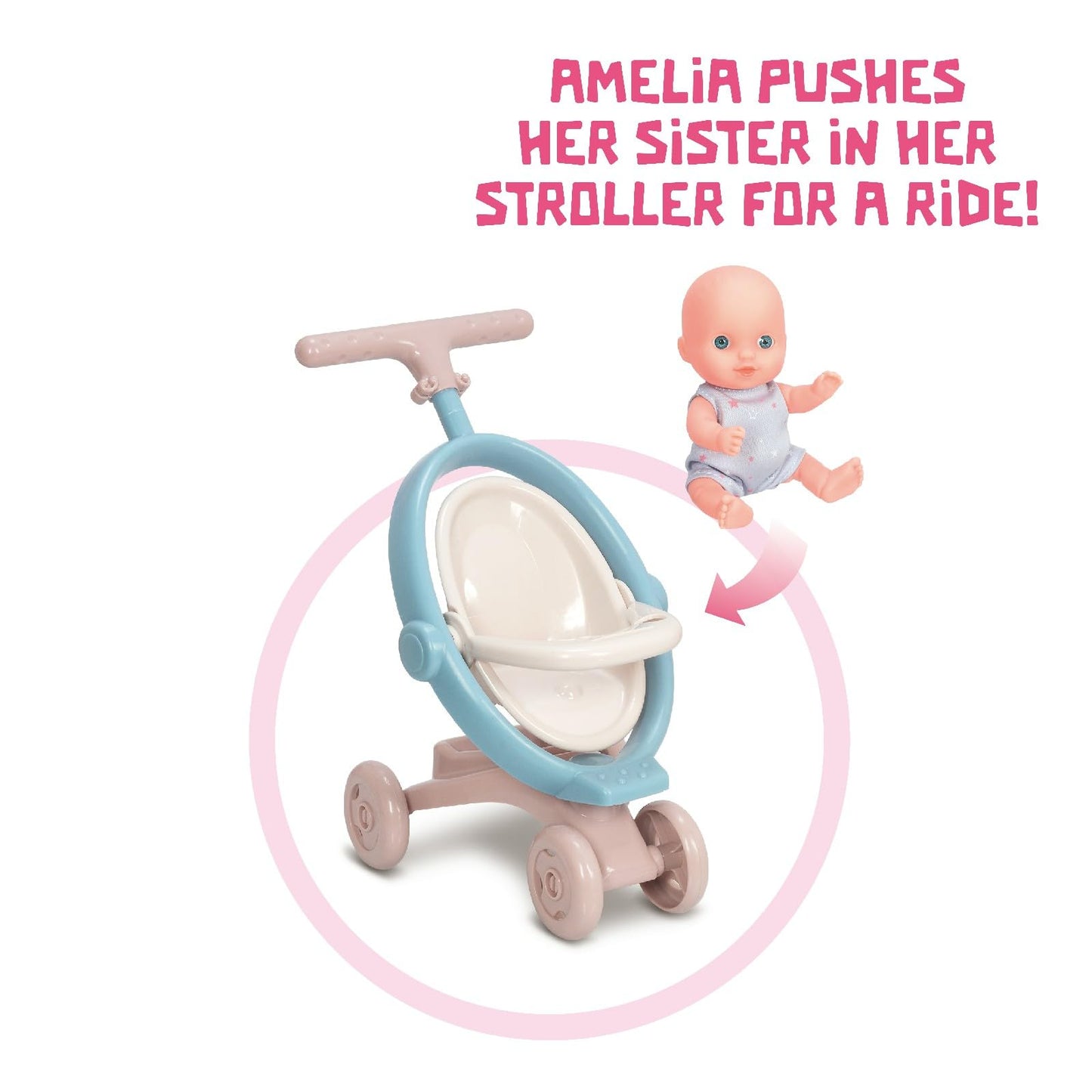 Mother Love Walking Dolls,16 Inches Interactive Baby Dolls Set with Stroller & Sister, Baby Dolls with Hair, Singing and Walking Dolls for Girls ,for 3+ Year Old Girls Gifts