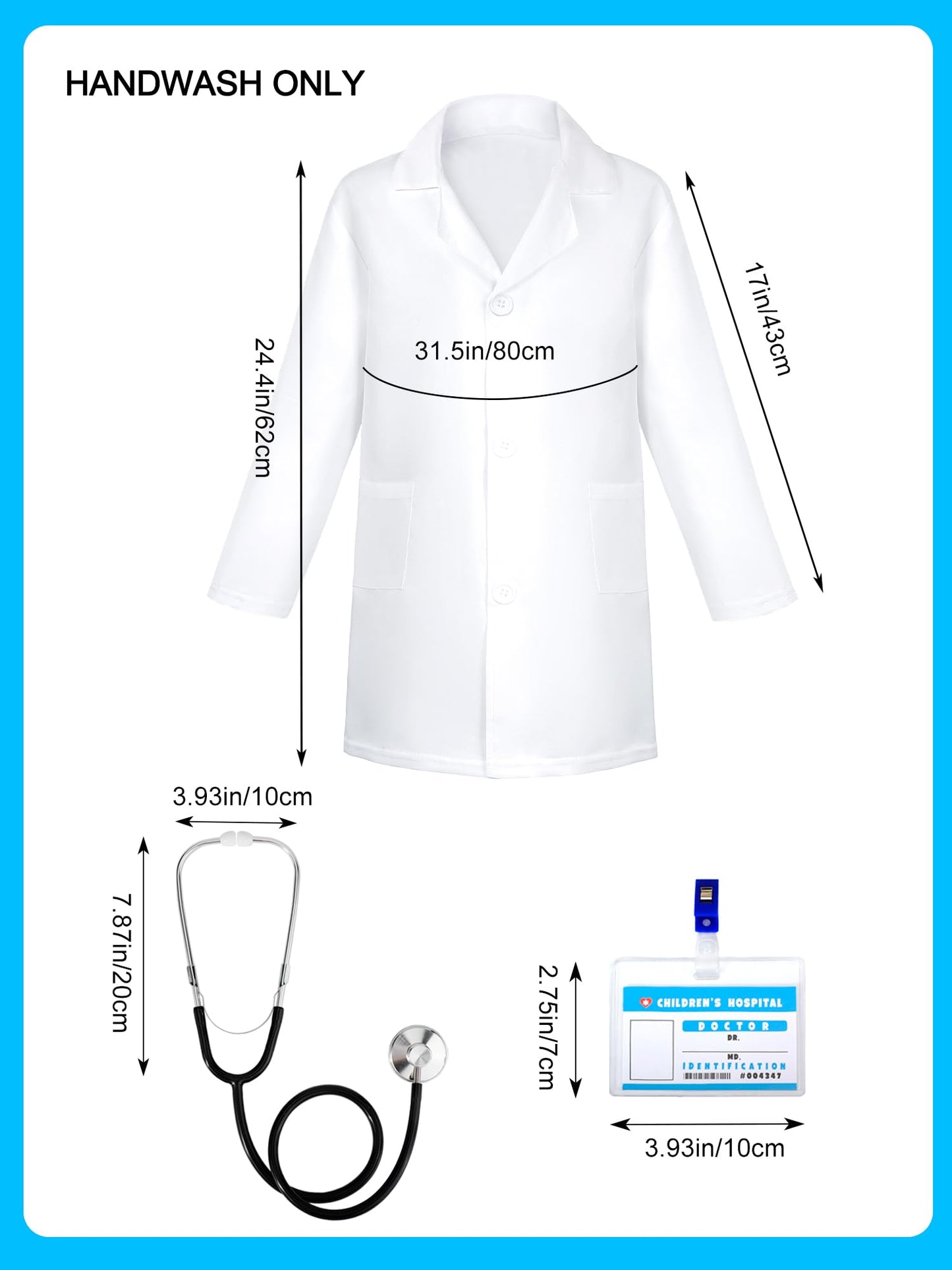Liberry Doctor Kit for Toddlers 3 4 5 Years Old, Pretend Play Doctor Costume for Kids, Dress Up Nurse Coat with Real Stethoscope for Boys Girls Gift